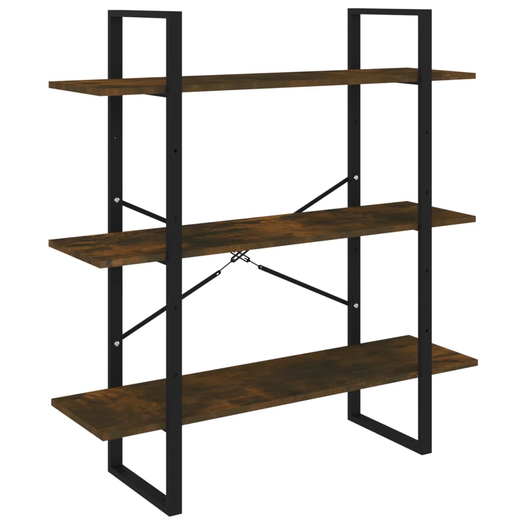 Bibliothèque chêne fumé 100x30x105 cm matière bois