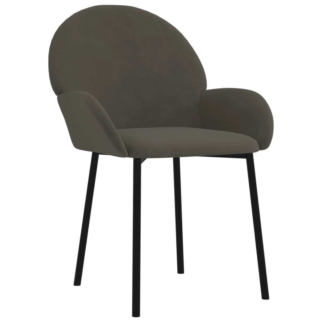 Dining room chairs 2 pcs. Dark gray velvet