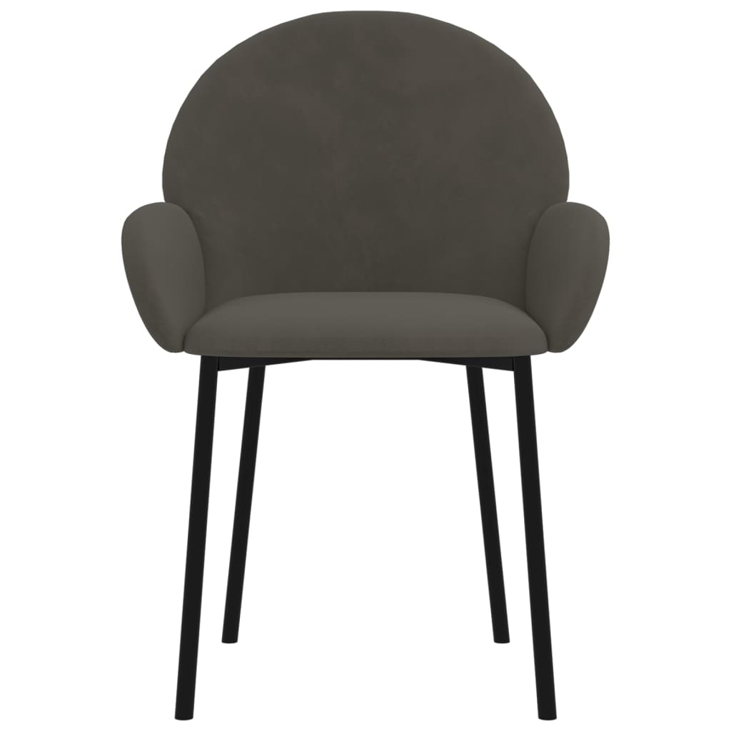 Dining room chairs 2 pcs. Dark gray velvet