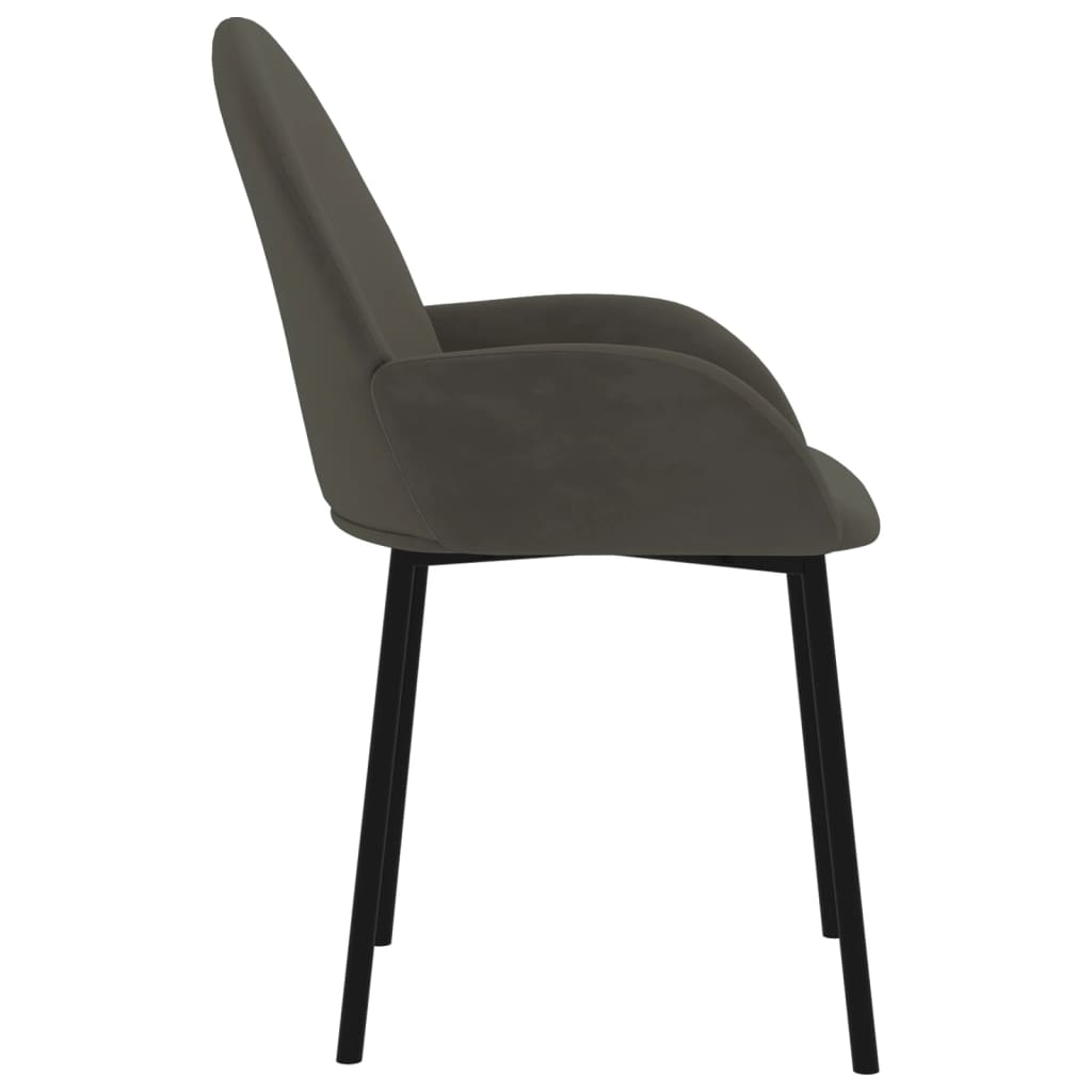 Dining room chairs 2 pcs. Dark gray velvet