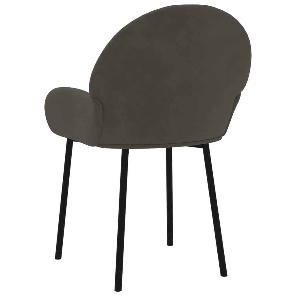 Dining room chairs 2 pcs. Dark gray velvet