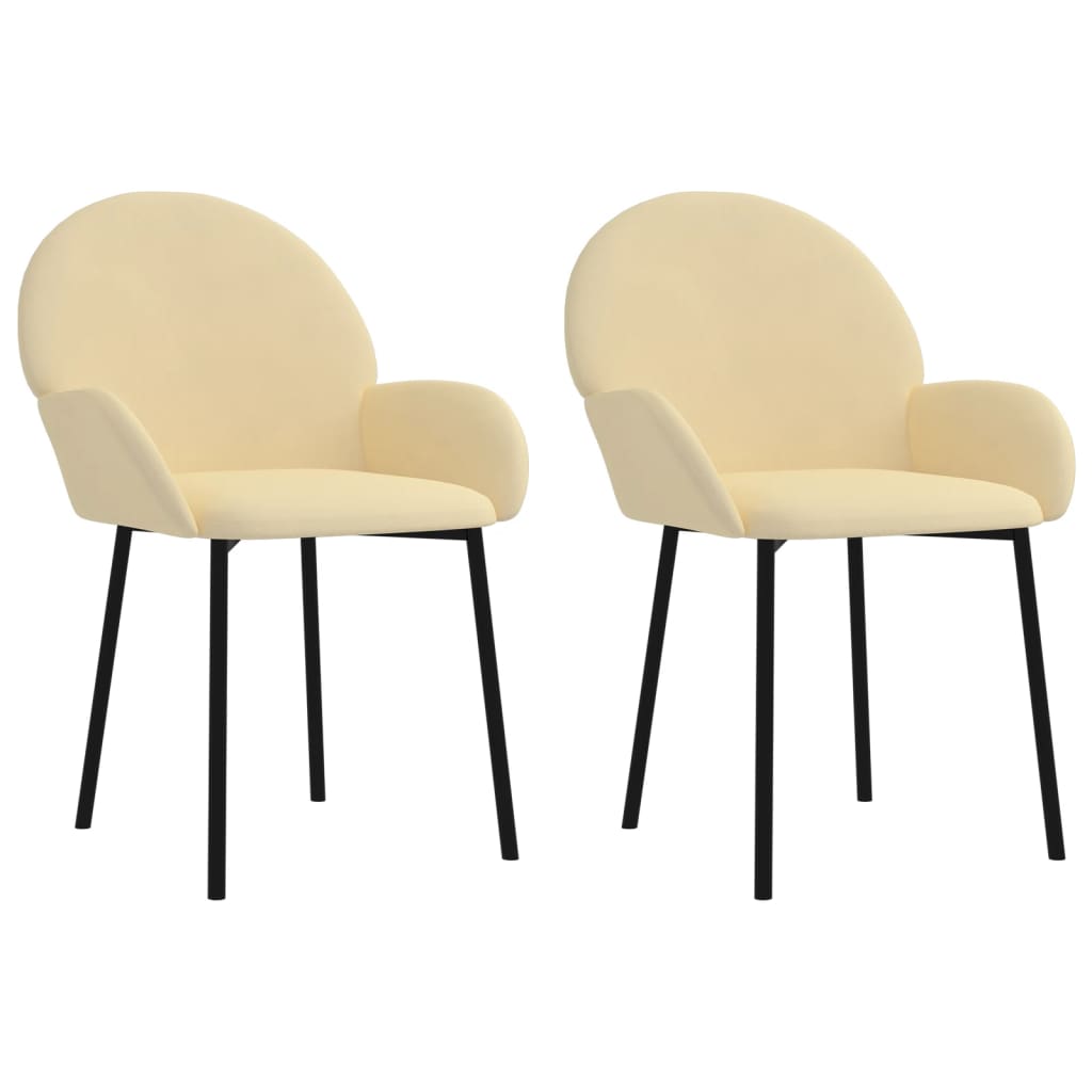 Dining room chairs 2 pcs. Cream velvet