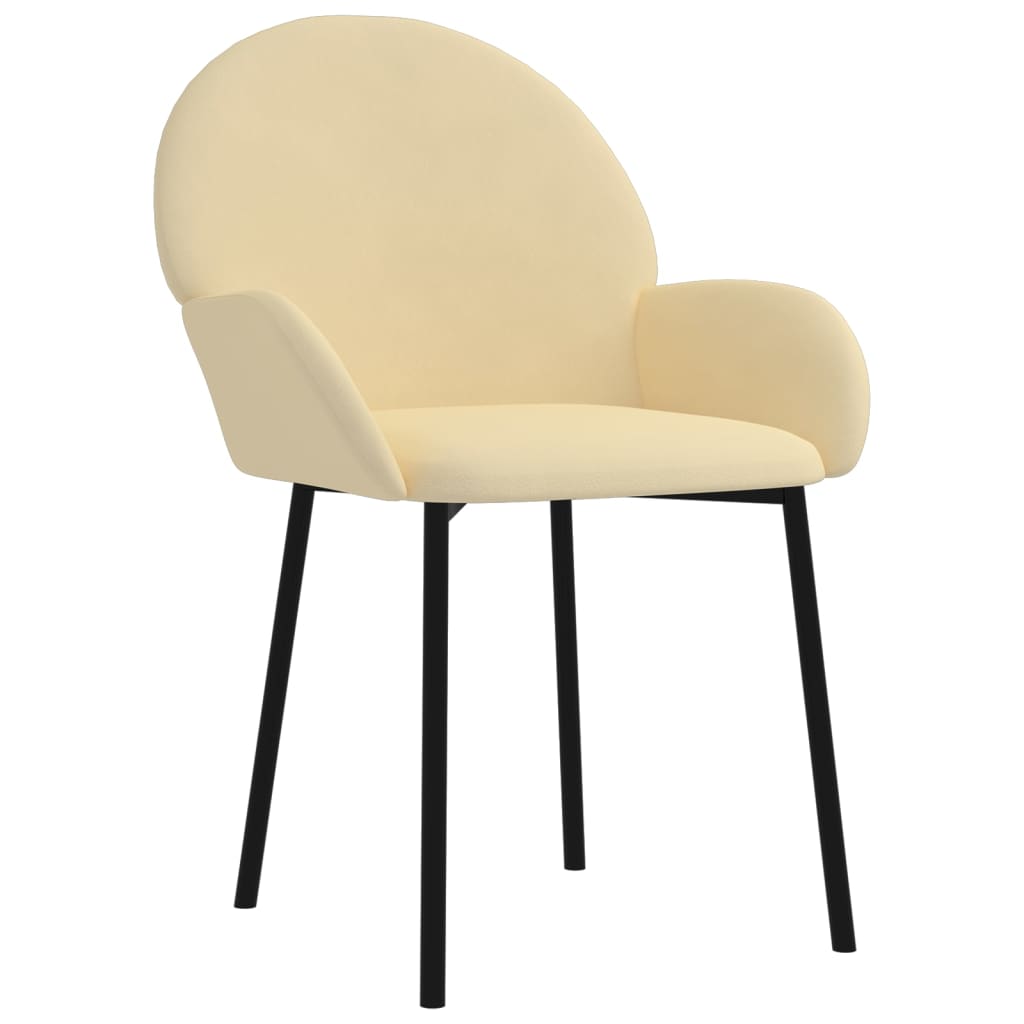 Dining room chairs 2 pcs. Cream velvet