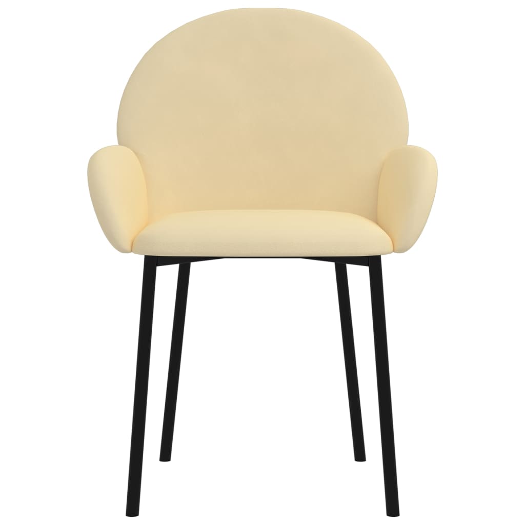 Dining room chairs 2 pcs. Cream velvet