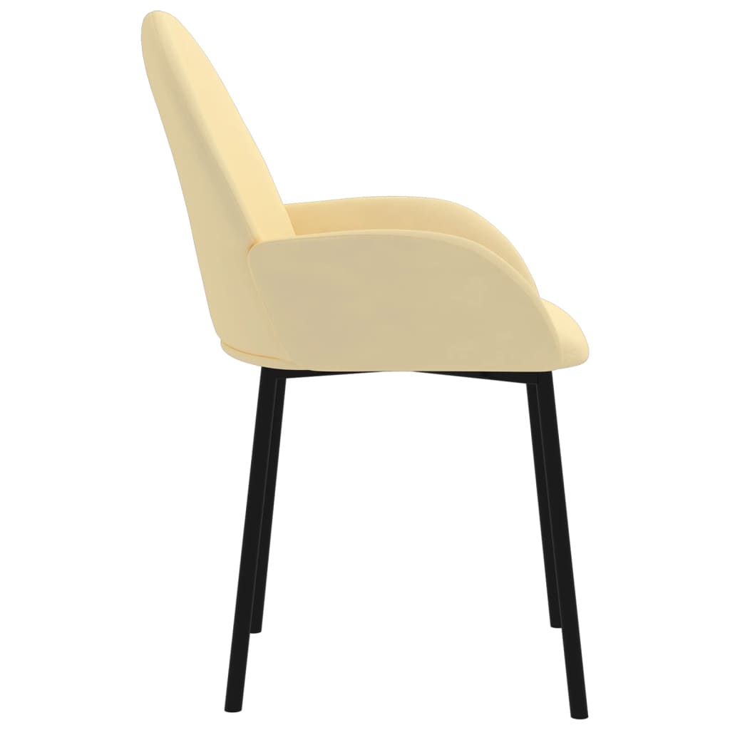 Dining room chairs 2 pcs. Cream velvet