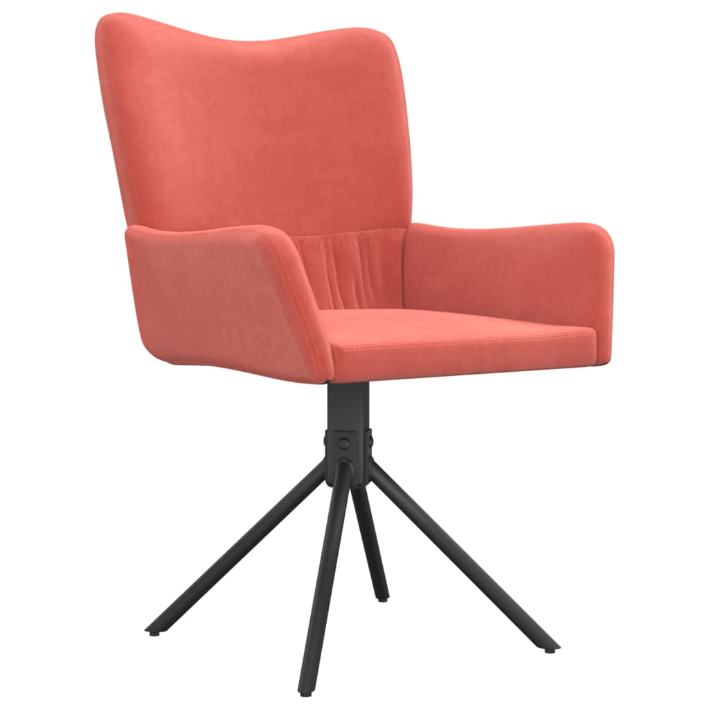 Dining room chairs 2 pcs. Swivel pink velvet