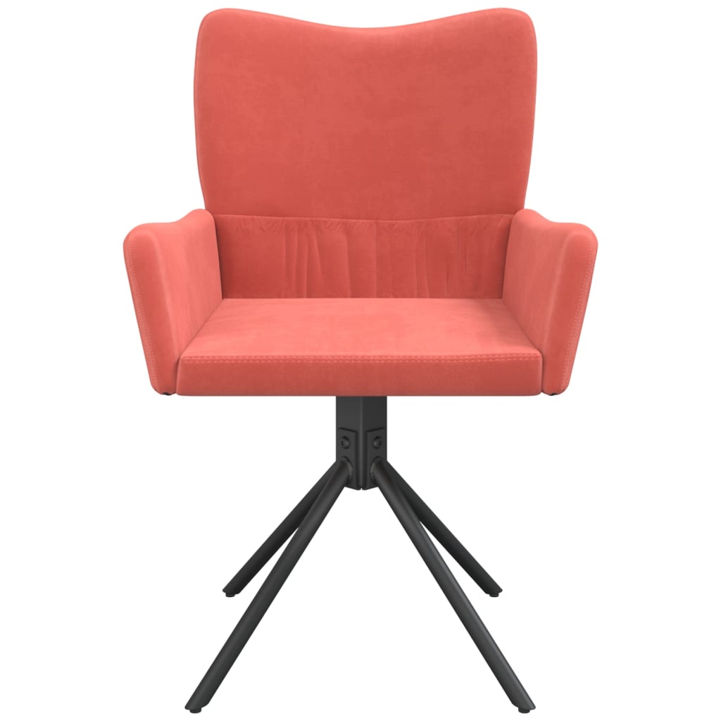 Dining room chairs 2 pcs. Swivel pink velvet