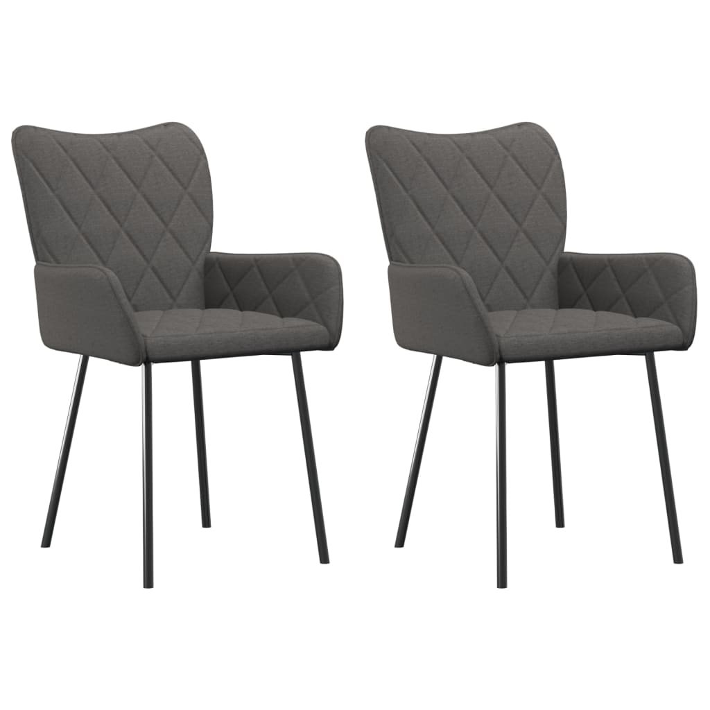 Dining room chairs 2 pcs. Dark gray fabric