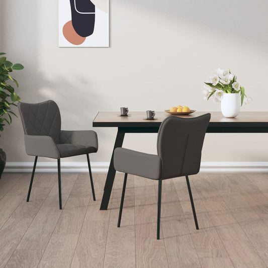 Dining room chairs 2 pcs. Dark gray fabric