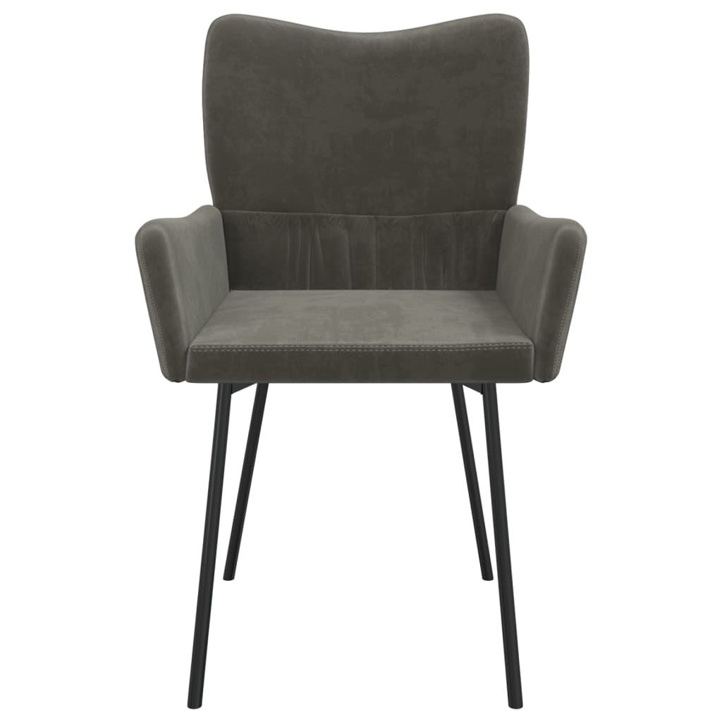 Dining room chairs 2 pcs. Dark gray velvet