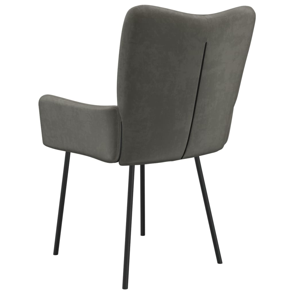 Dining room chairs 2 pcs. Dark gray velvet