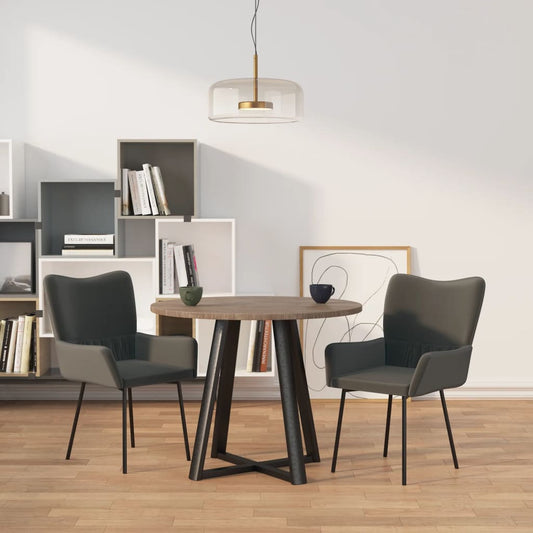 Dining room chairs 2 pcs. Dark gray velvet