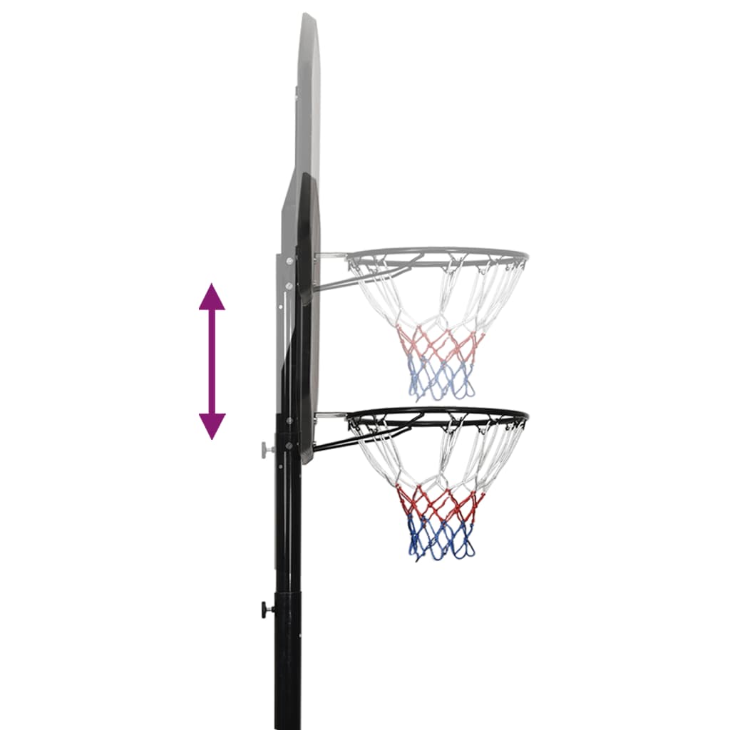 Support de basket noir 258-363 cm en polyéthylène