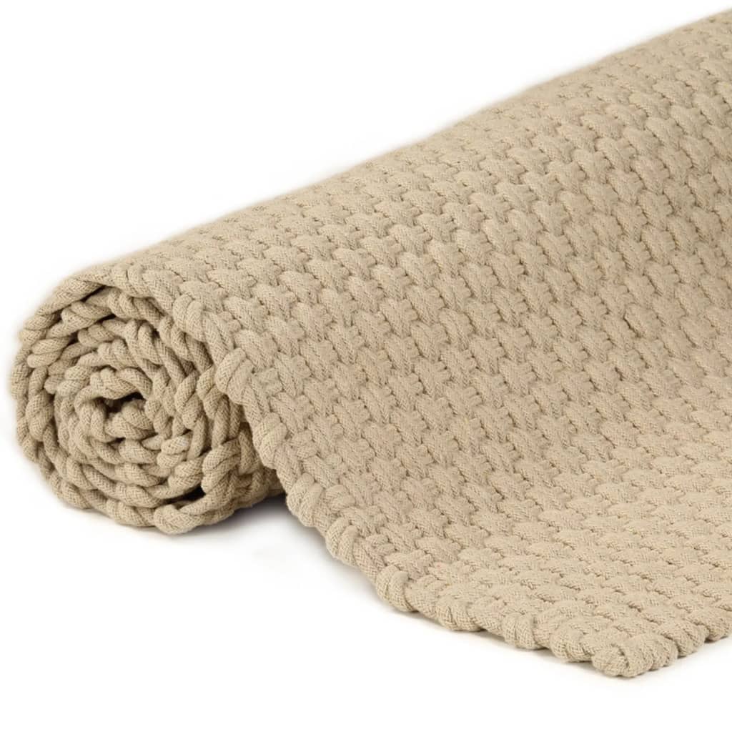 Tapis Rectangulaire Naturel 160x230 cm Coton