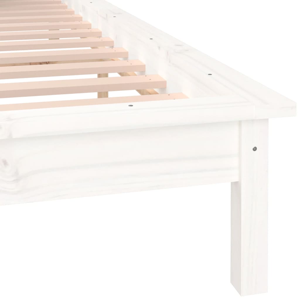 Lit en bois massif avec éclairage LED blanc 120x200 cm