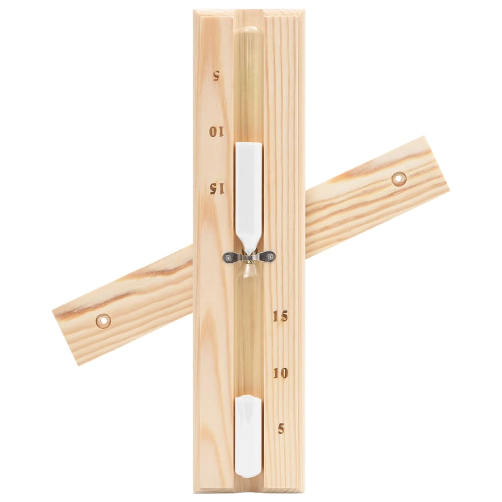 2-in-1 sauna hygrothermograph and hourglass set made of solid pine wood