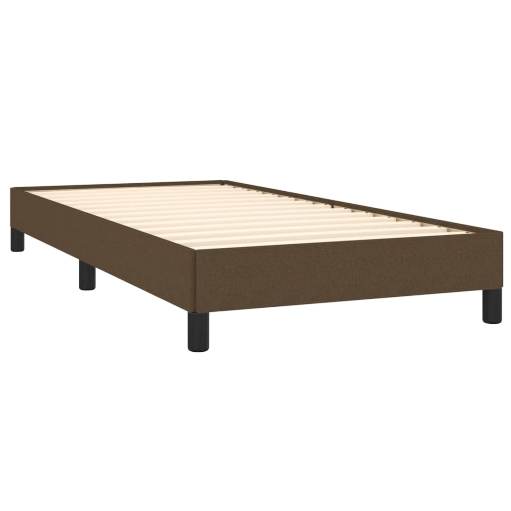 Bed frame dark brown 90x200 cm fabric