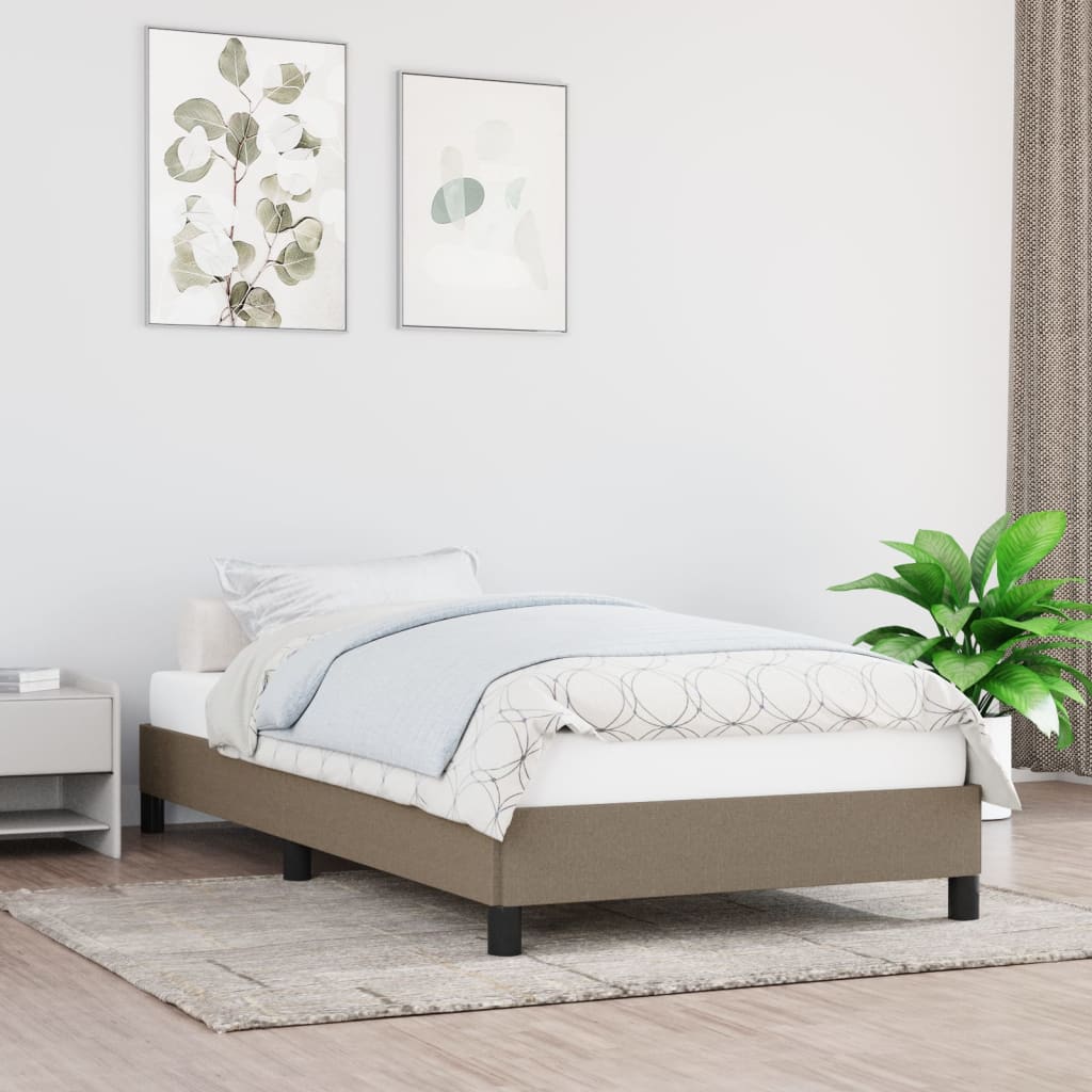 Bettgestell ohne Matratze Taupe 100x200 cm Stoff