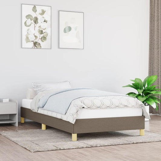 Cadre de lit tissu taupe 90x200 cm