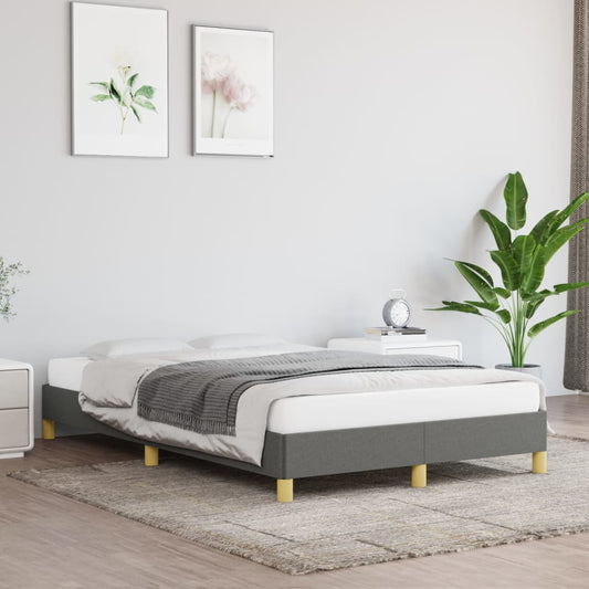 Bed frame dark gray 120x200 cm fabric