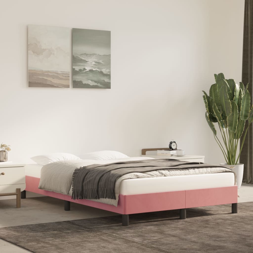 Cadre de lit rose 120x200 cm velours