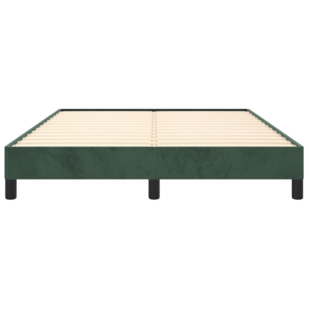 Bettgestell ohne Matratze Dunkelgrün 140x200 cm Samt