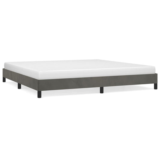 Bettgestell ohne Matratze Dunkelgrau 200x200 cm Samt