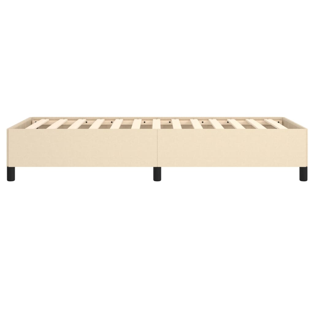 Bettgestell ohne Matratze Creme 90x190 cm Stoff