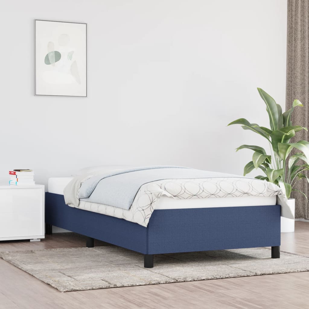 Bettgestell ohne Matratze Blau 90x190 cm Stoff
