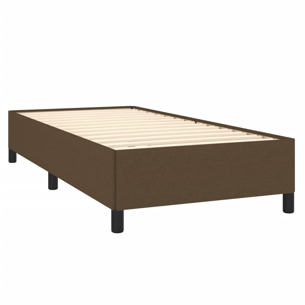 Bed frame dark brown 90x200 cm fabric