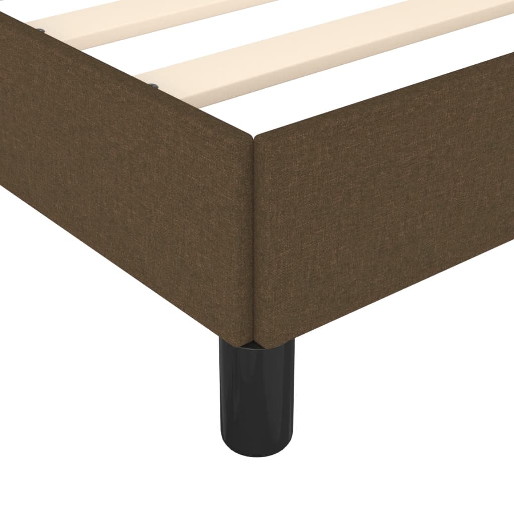Bed frame dark brown 90x200 cm fabric
