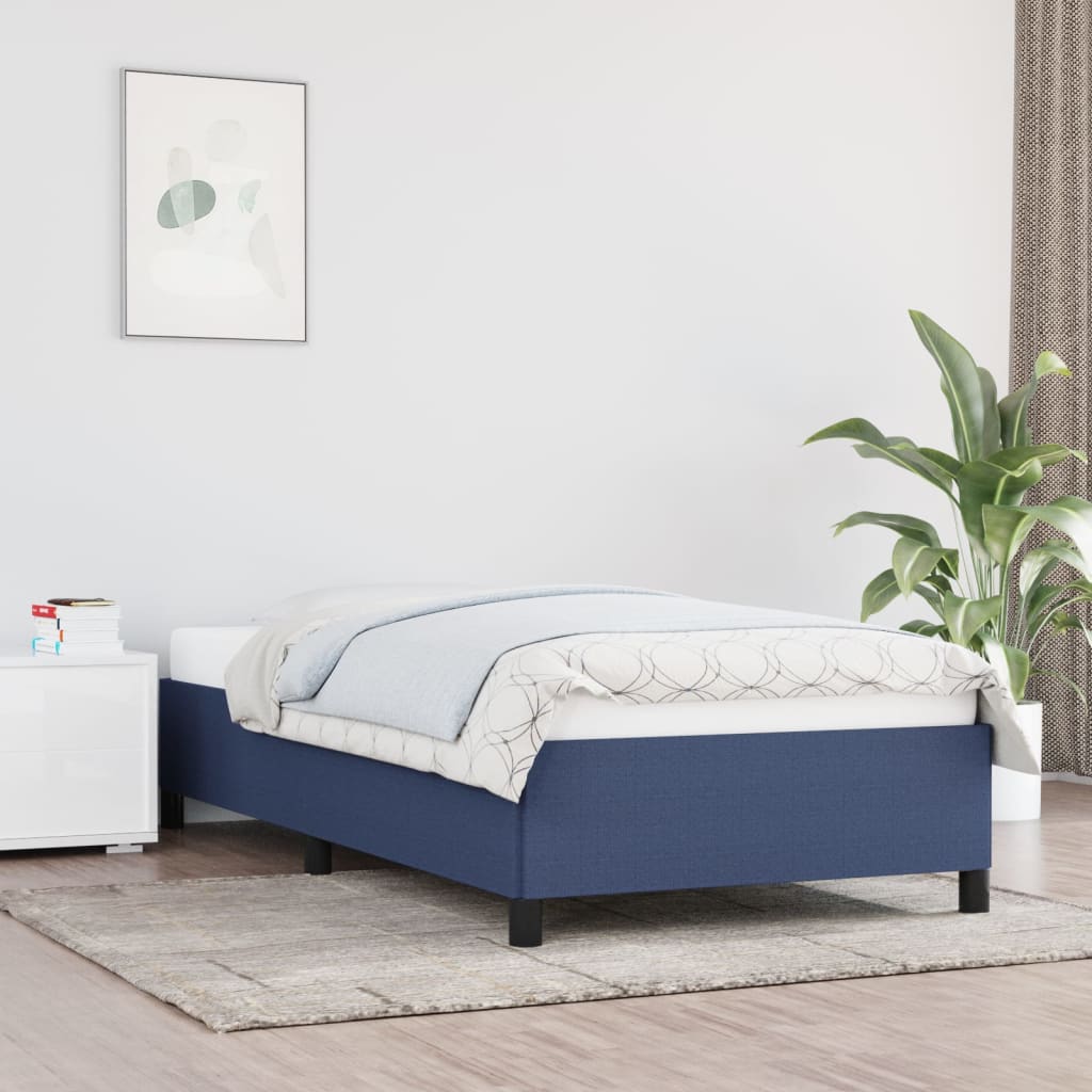 Bed frame blue 100x200 cm fabric