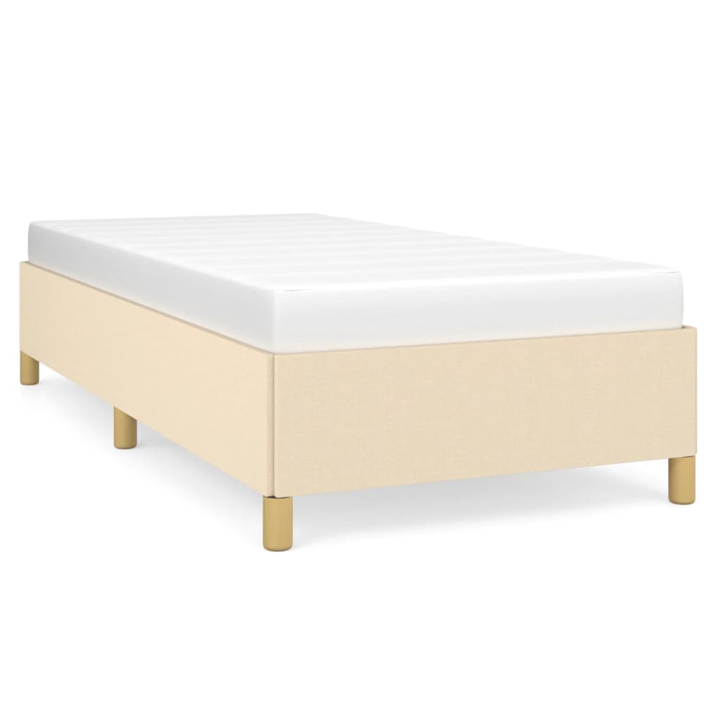 Bettgestell ohne Matratze Creme 80x200 cm Stoff