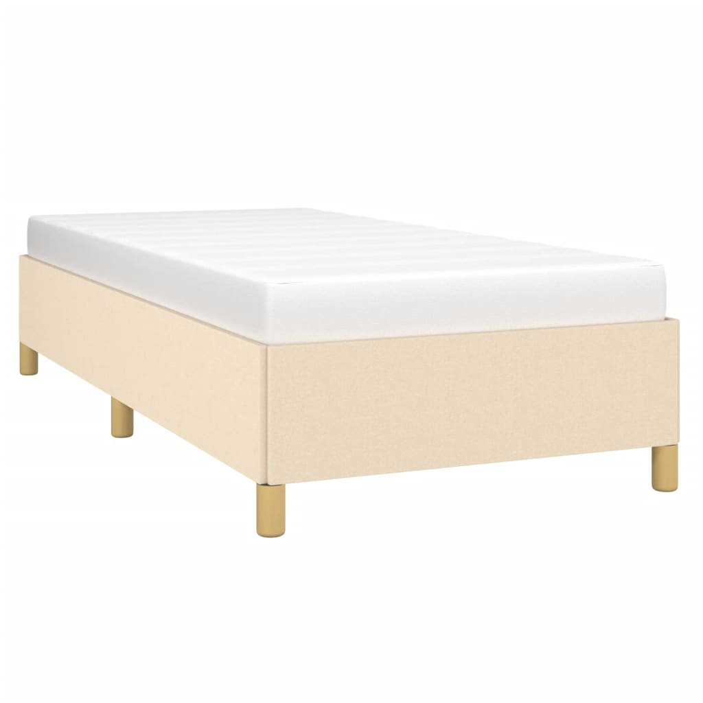 Bettgestell ohne Matratze Creme 80x200 cm Stoff