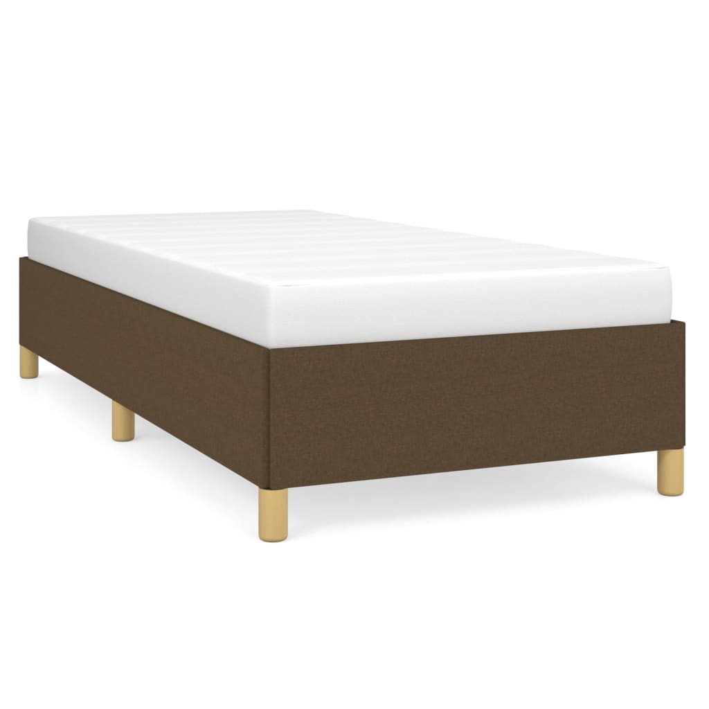 Bed frame dark brown 90x200 cm fabric