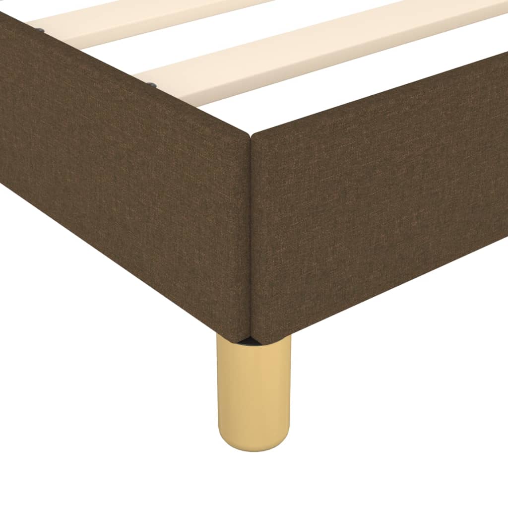 Bed frame dark brown 90x200 cm fabric