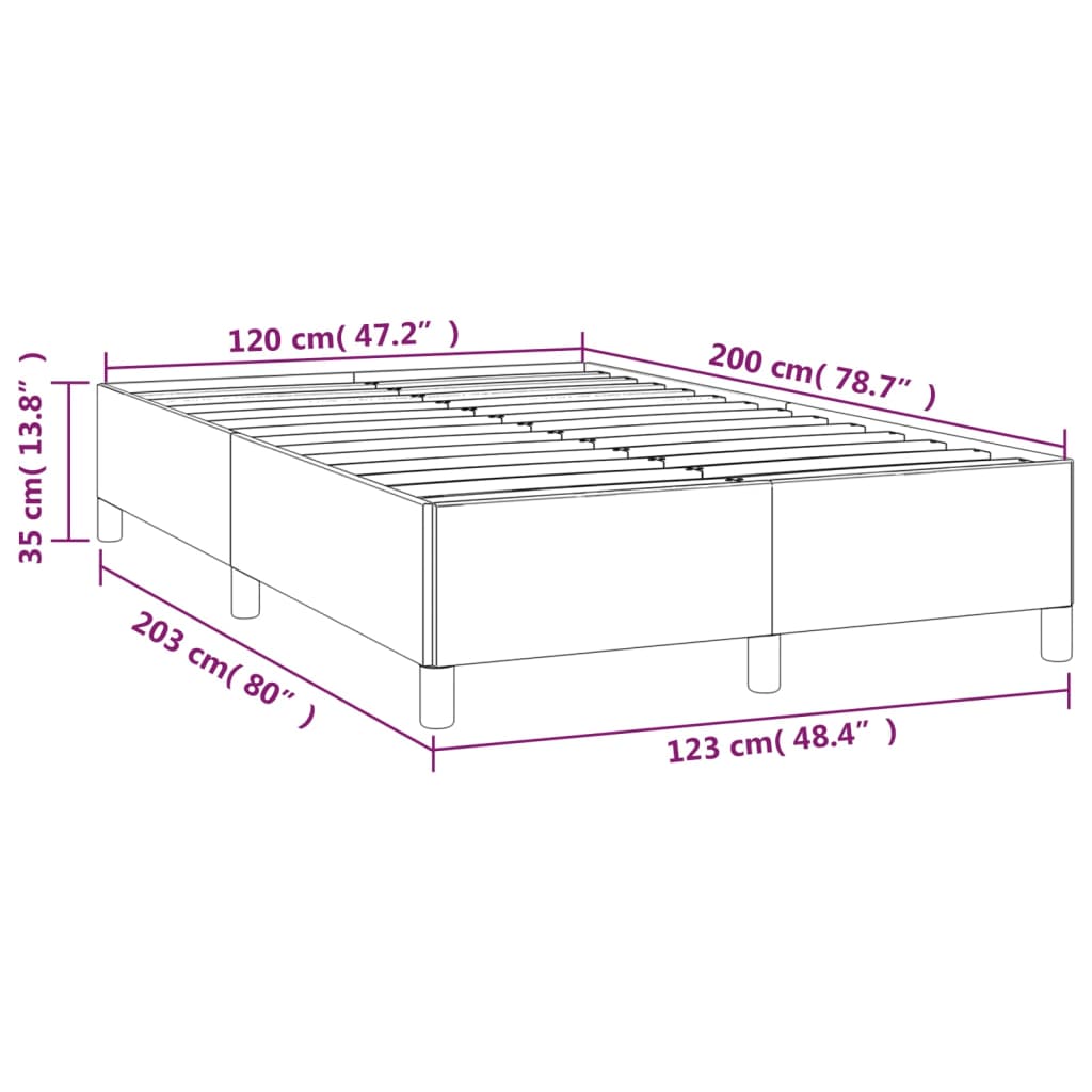 Cadre de lit rose 120x200 cm velours