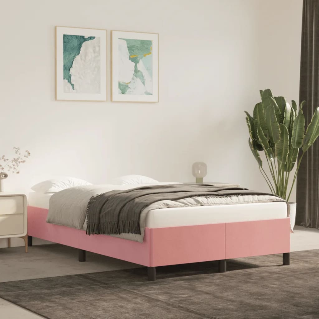 Cadre de lit rose 120x200 cm velours