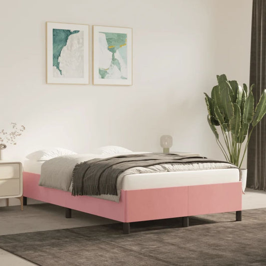 Cadre de lit rose 120x200 cm velours