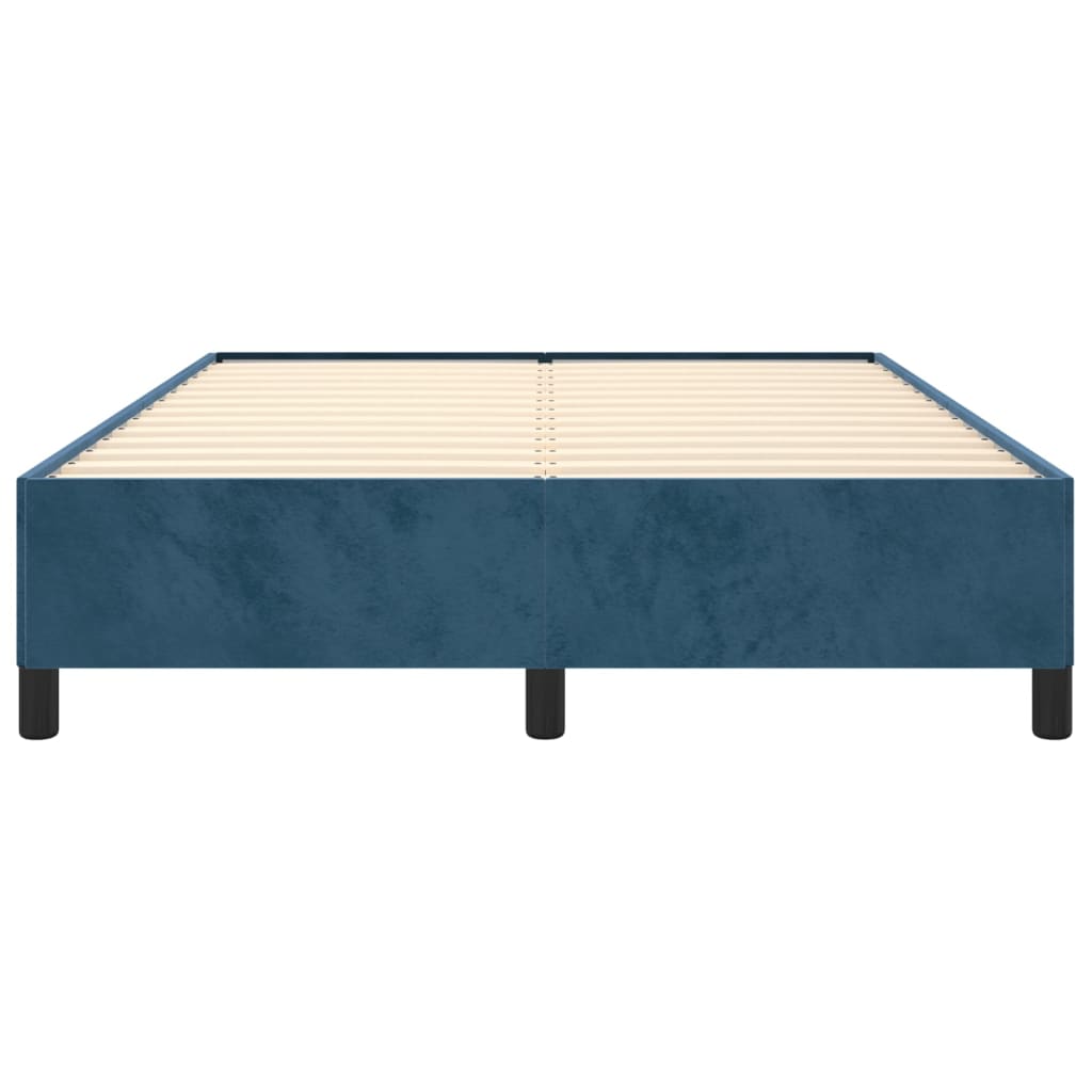 Bed frame dark blue 140x190 cm velvet