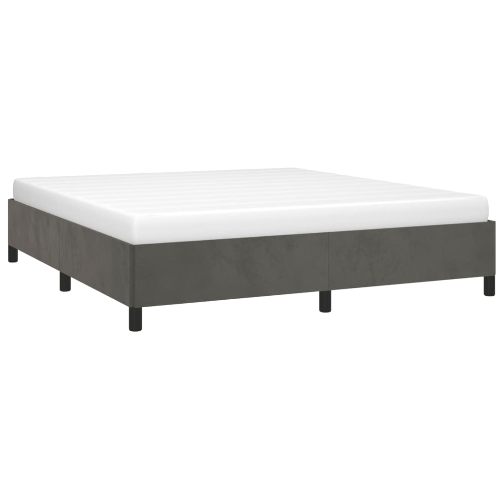 Bettgestell ohne Matratze Dunkelgrau 160x200 cm Samt