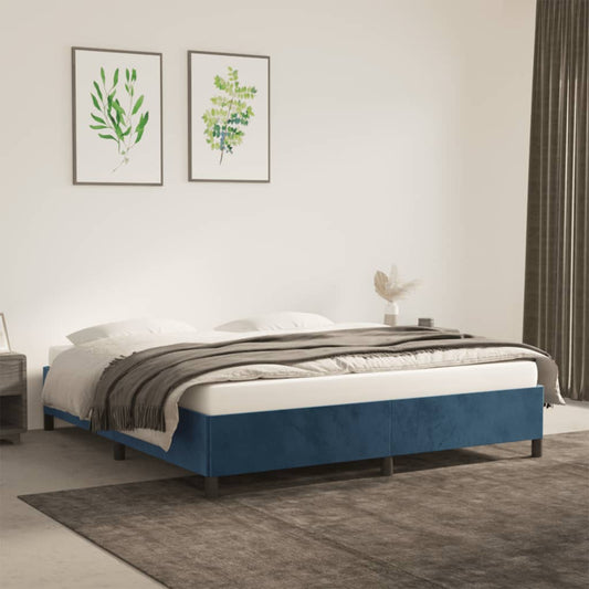 Bed frame dark blue 180x200 cm velvet