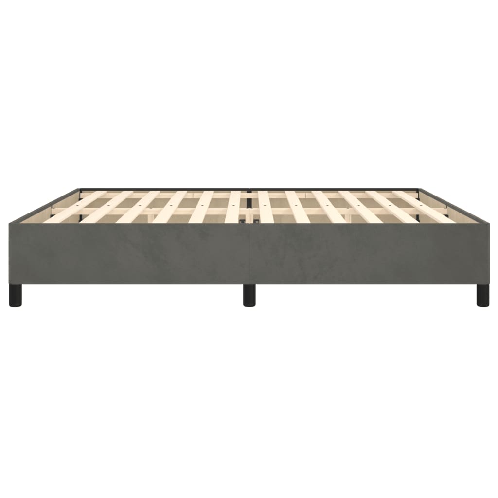 Bettgestell ohne Matratze Dunkelgrau 200x200 cm Samt