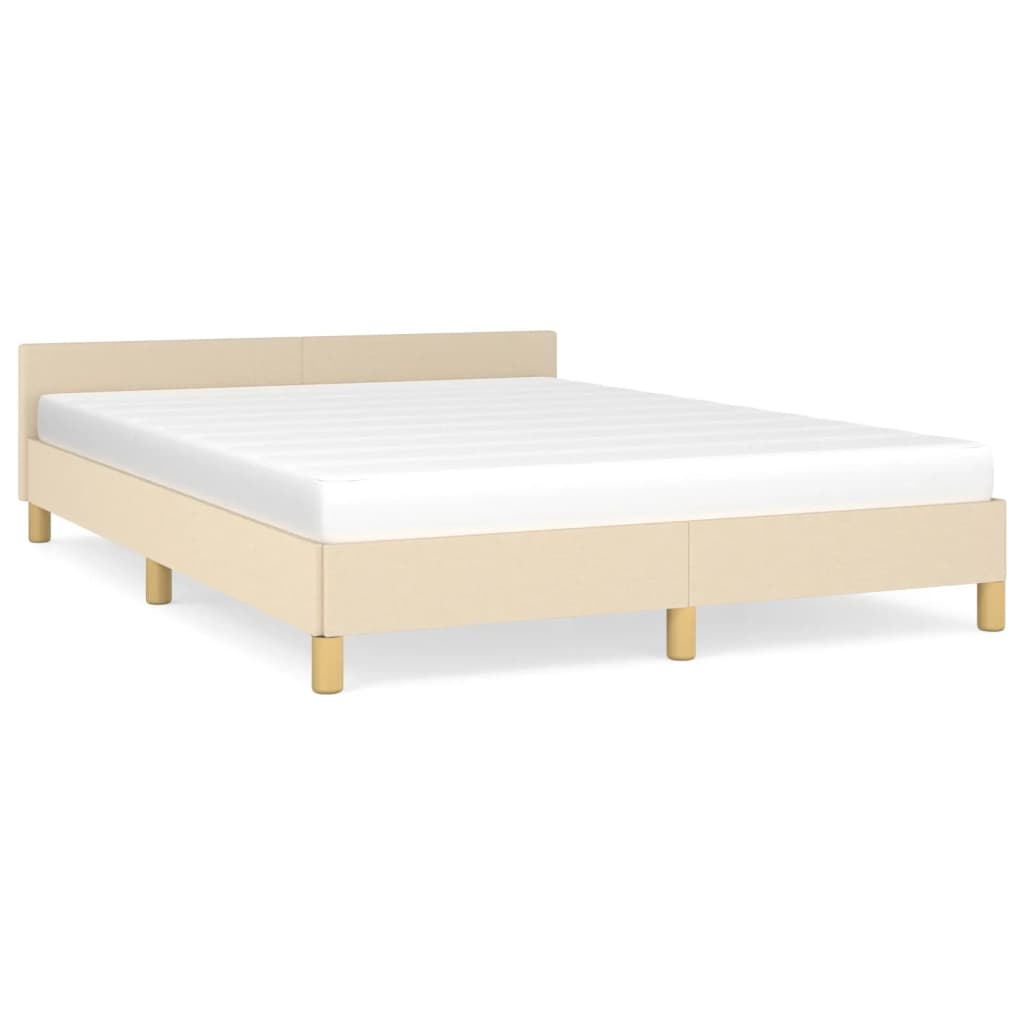 Bettgestell ohne Matratze Creme 140x190 cm Stoff
