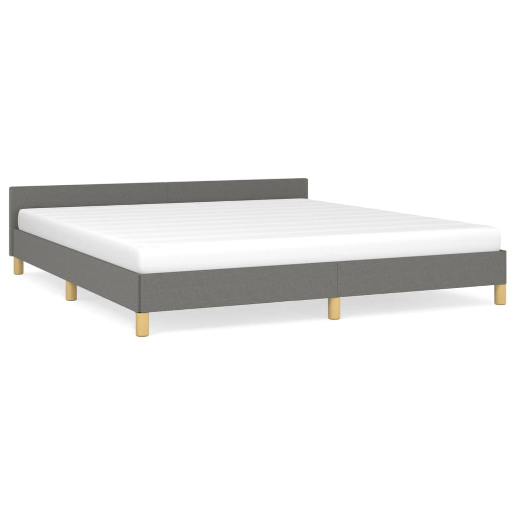 Bettgestell ohne Matratze Dunkelgrau 180x200 cm Stoff