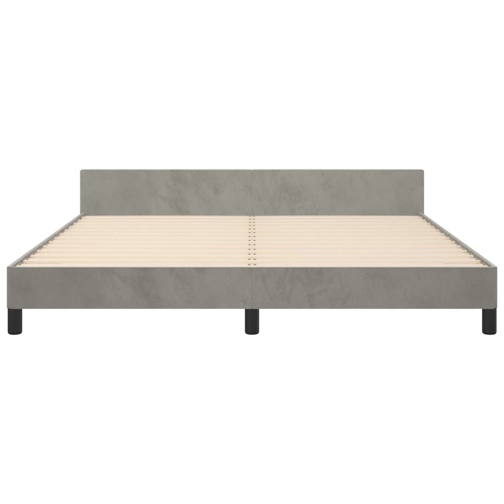 Bettgestell ohne Matratze Hellgrau 180x200 cm Samt