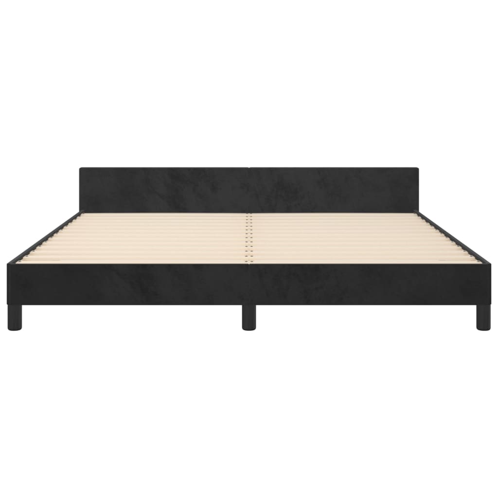 Bettgestell ohne Matratze Schwarz 180x200 cm Samt