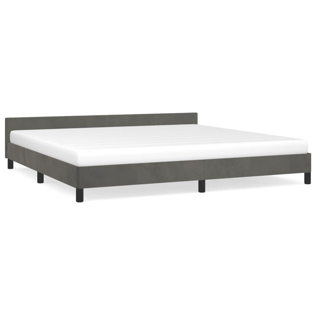 Bettgestell ohne Matratze Dunkelgrau 200x200 cm Samt