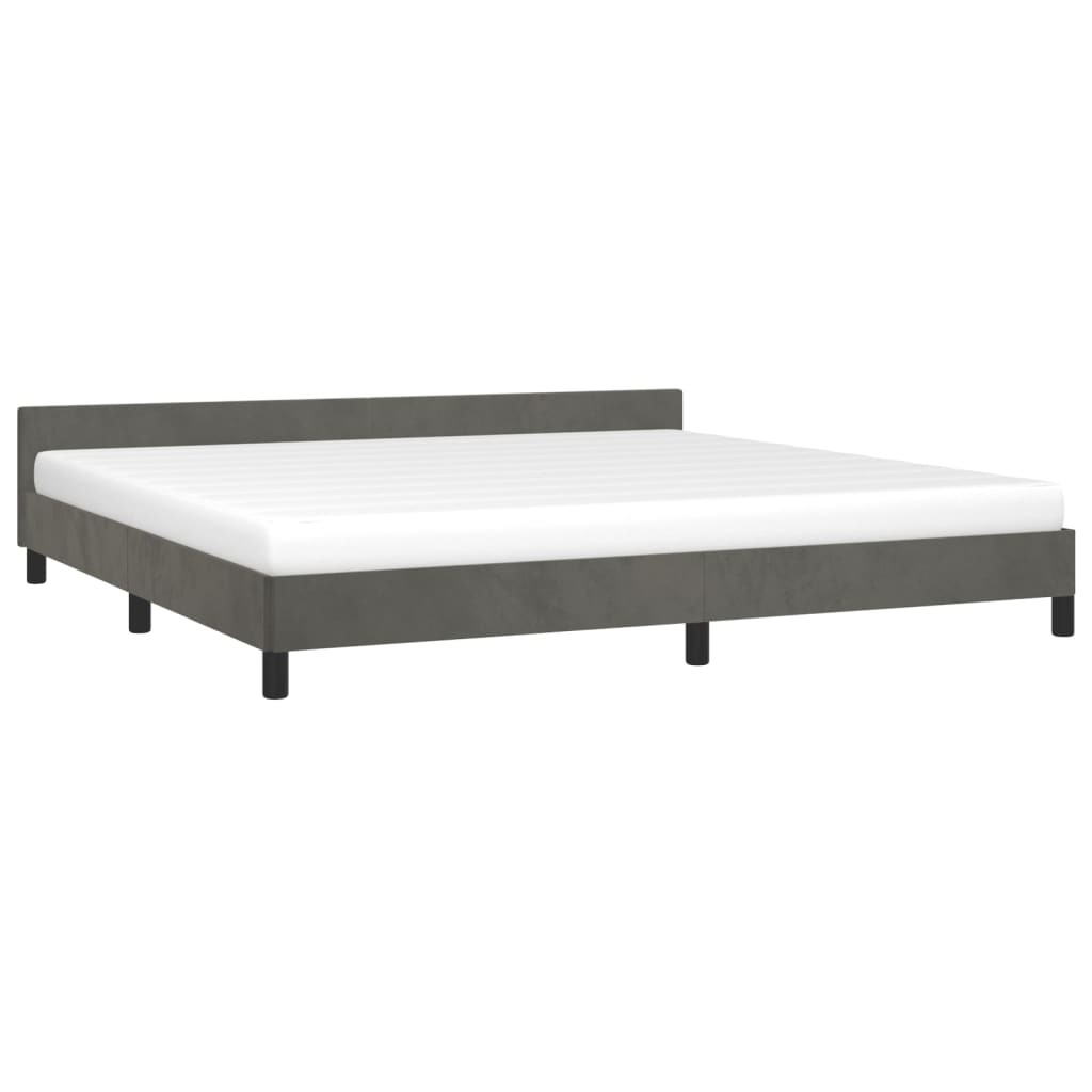Bettgestell ohne Matratze Dunkelgrau 200x200 cm Samt