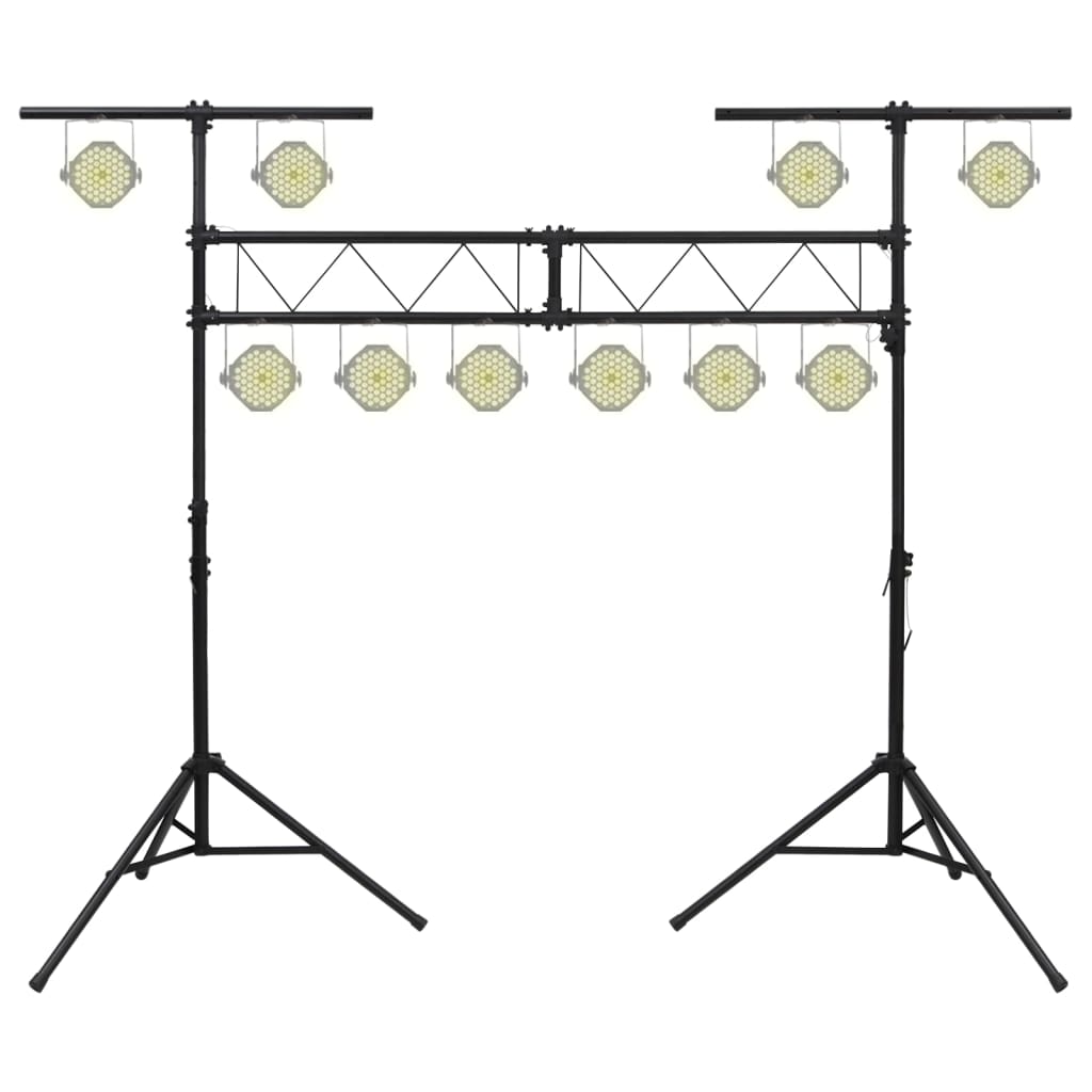 Light stand black 338x115x(180-300) cm steel